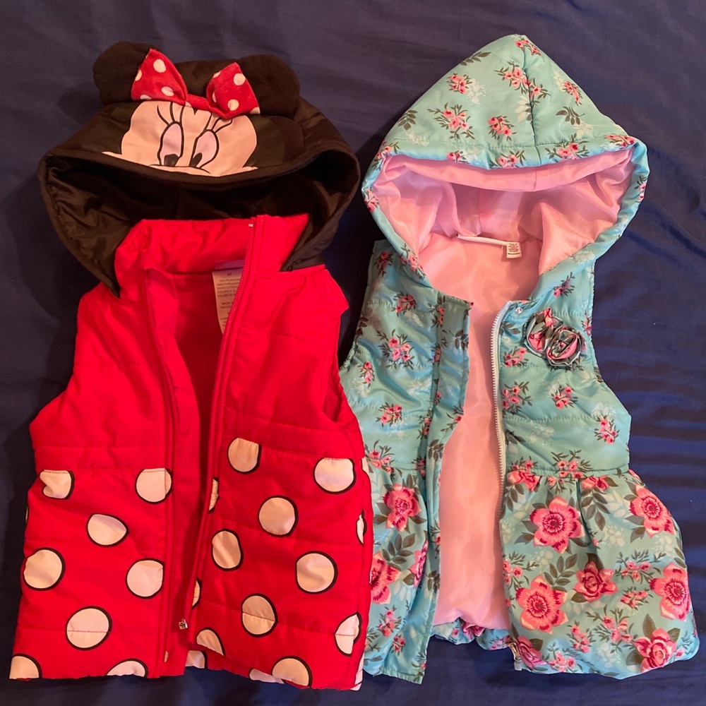 Girls Disney and floral vests